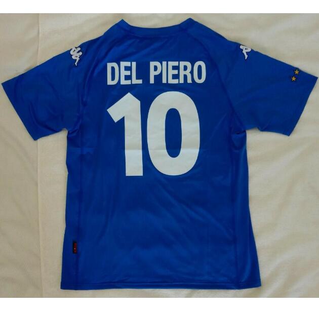 2000 Italy Retro Home Kit Soccer Jersey DEL PIERO #10